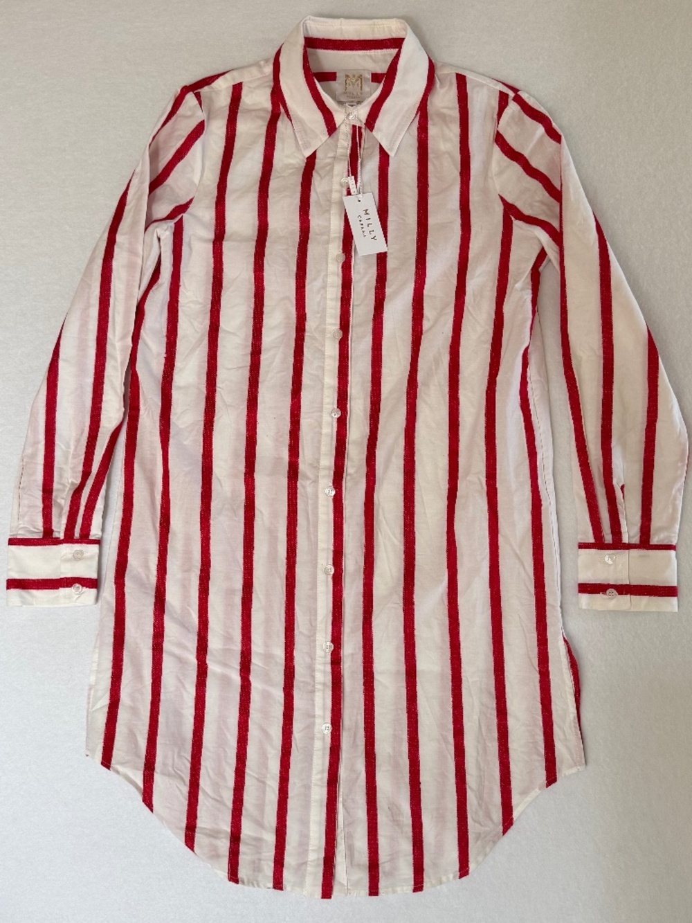 NWT MILLY Cabana Women Striped Jessica Red Stripe Beach Swim Coverup Size Small